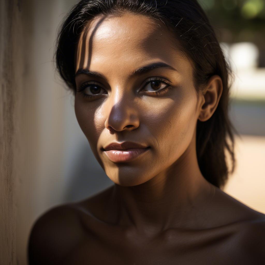 A stunning image of brazilian woman in soft shadows.