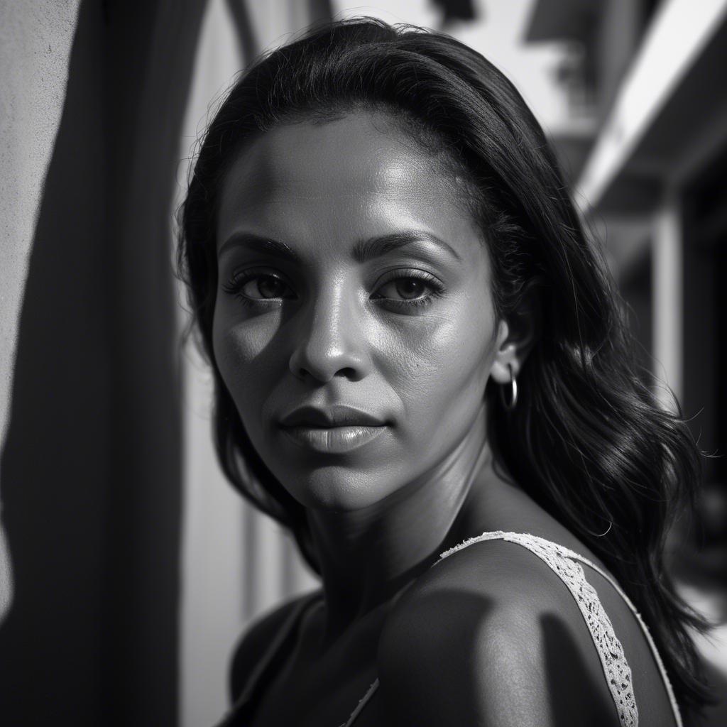 A stunning image of brazilian woman in soft shadows.