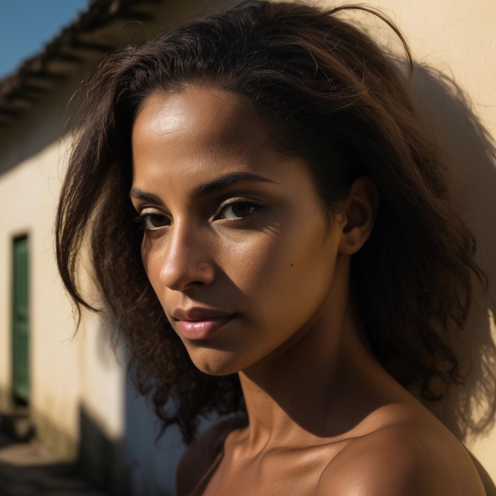 A stunning image of brazilian woman in soft shadows.