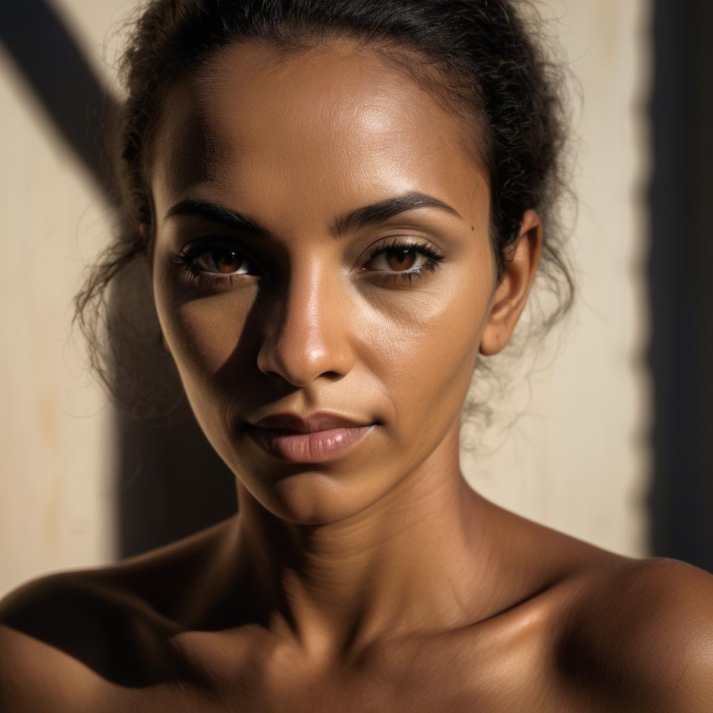 A stunning image of brazilian woman in soft shadows.