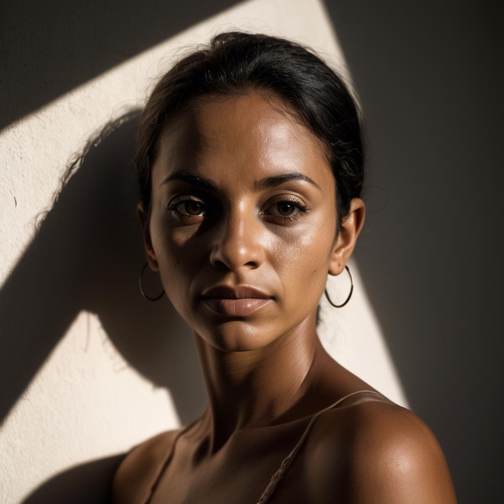 A stunning image of brazilian woman in soft shadows.