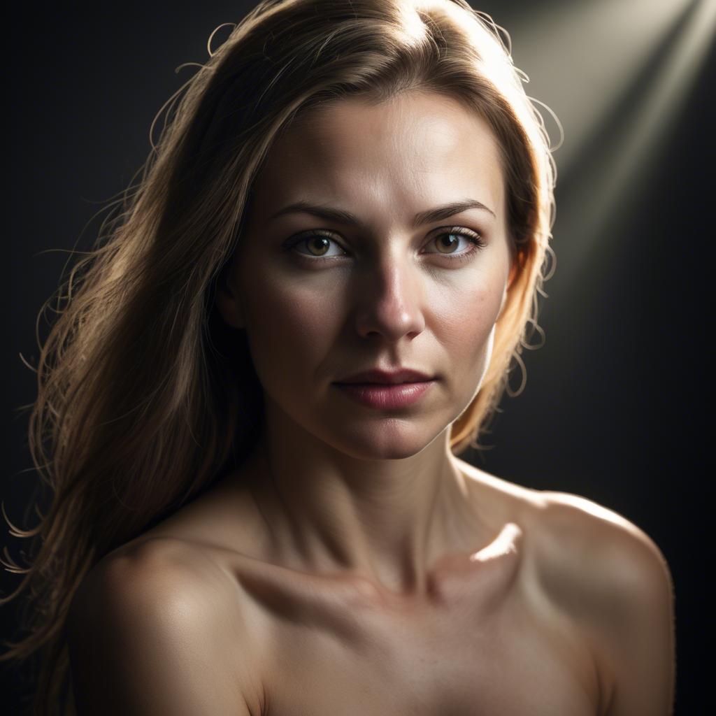 A stunning image of caucasian woman in dramatic light.