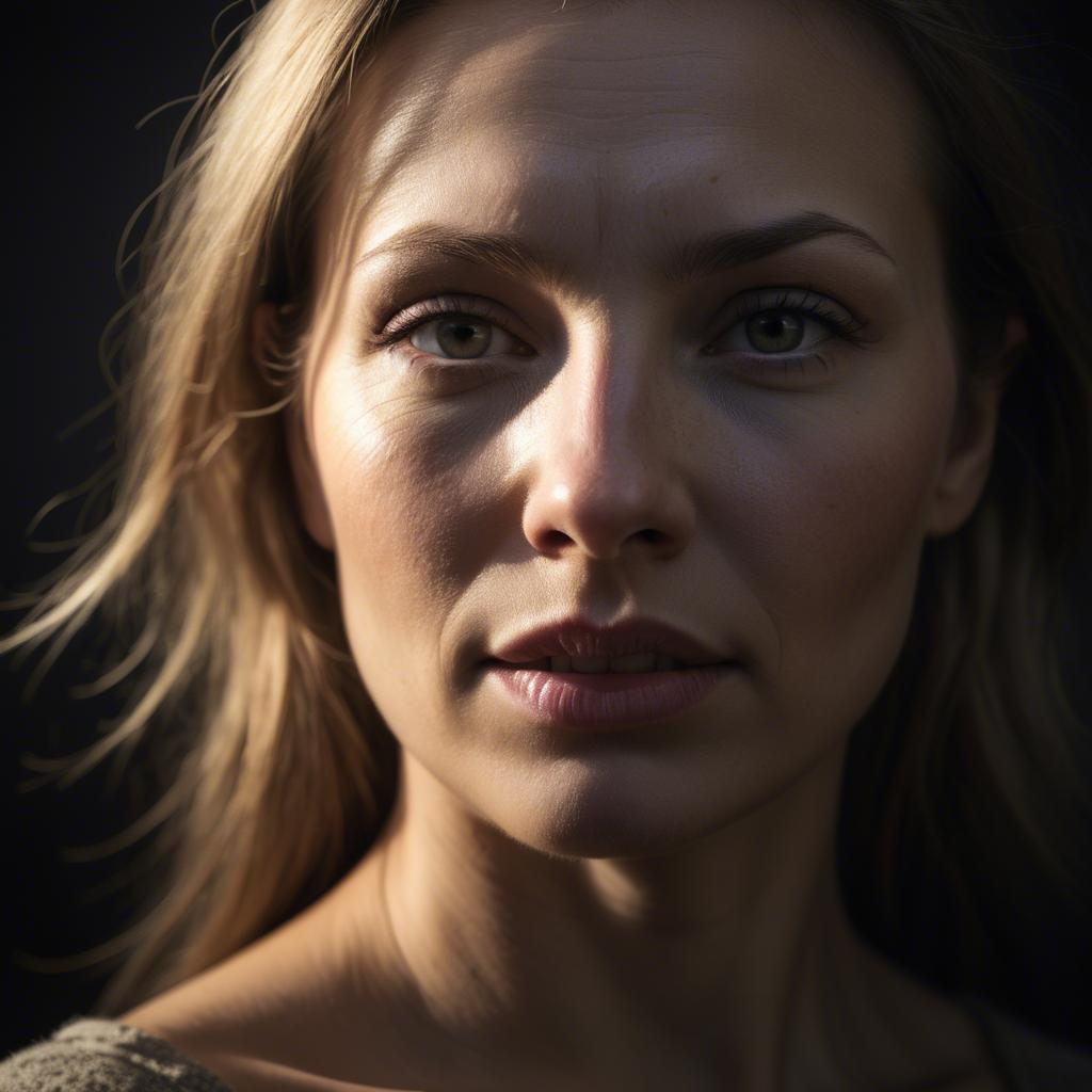 A stunning image of caucasian woman in dramatic light.