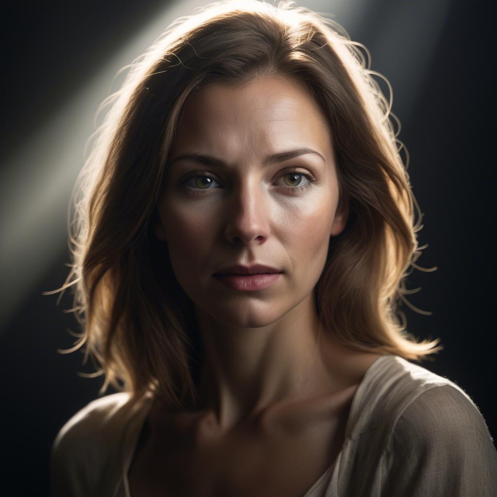 A stunning image of caucasian woman in dramatic light.