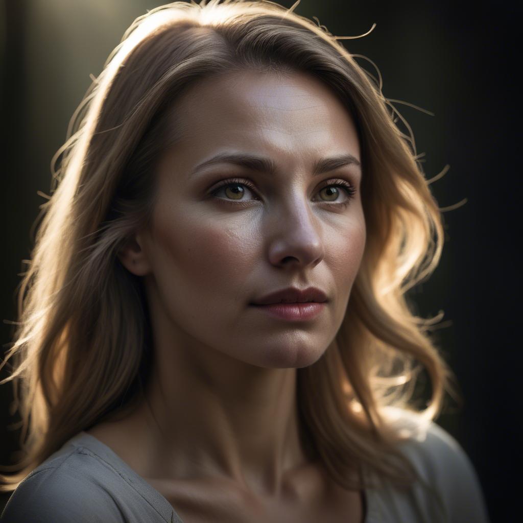 A stunning image of caucasian woman in dramatic light.