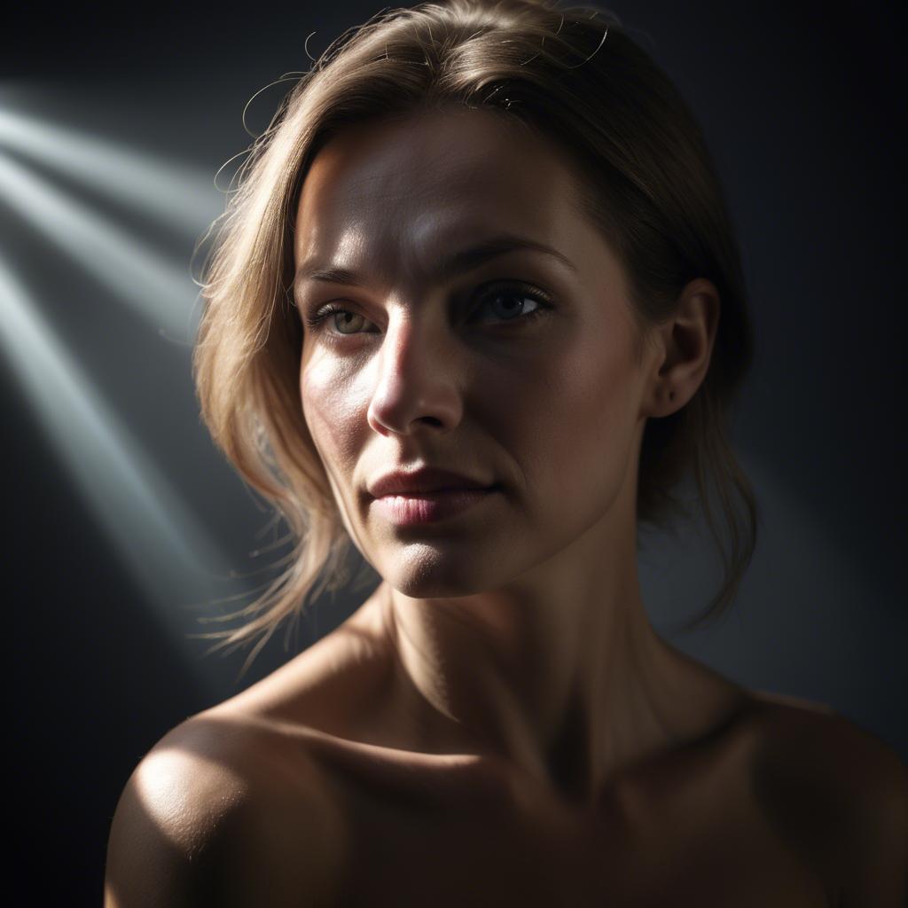 A stunning image of caucasian woman in dramatic light.