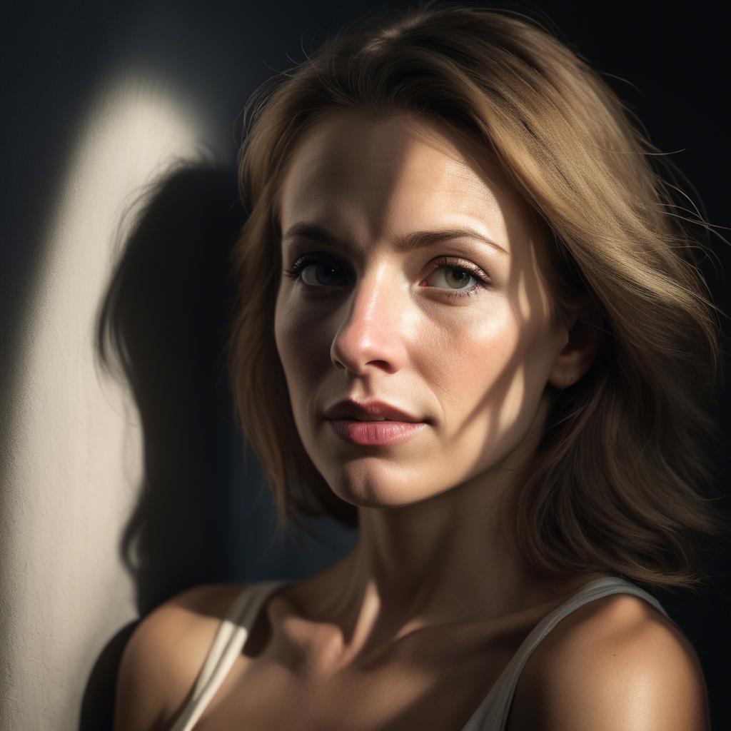 A stunning image of caucasian woman in dramatic light.
