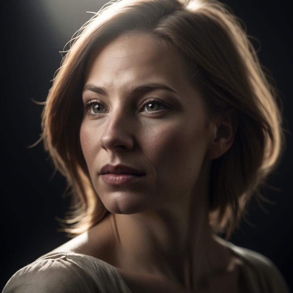 A stunning image of caucasian woman in dramatic light.