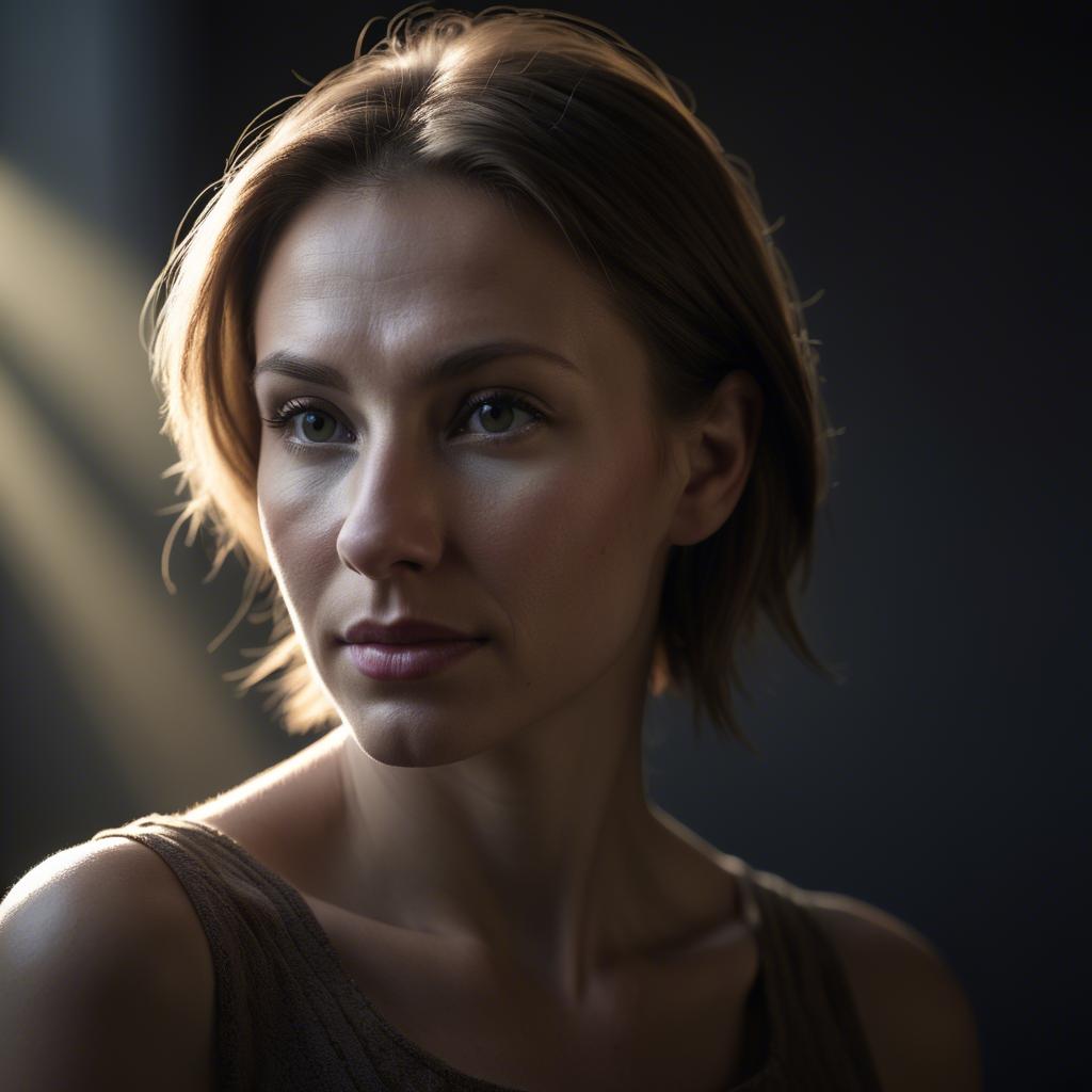 A stunning image of caucasian woman in dramatic light.