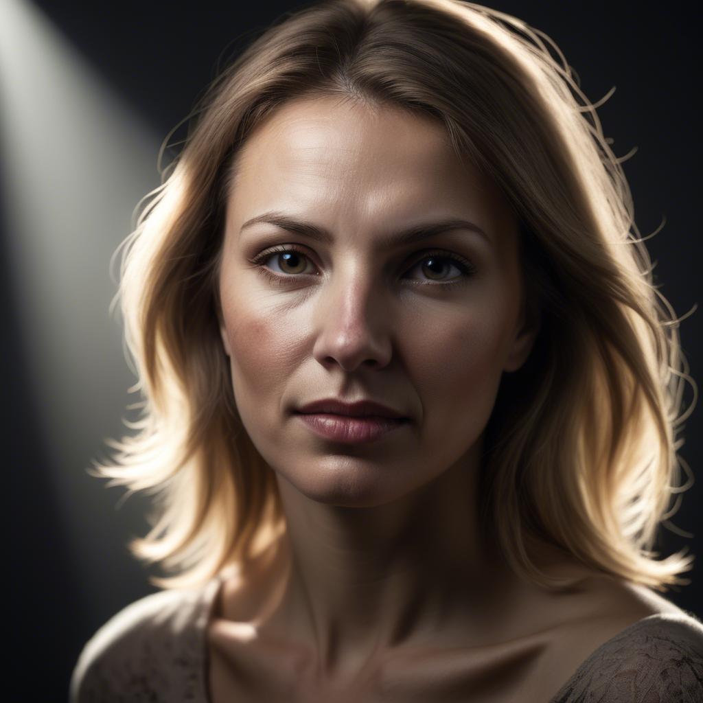 A stunning image of caucasian woman in dramatic light.