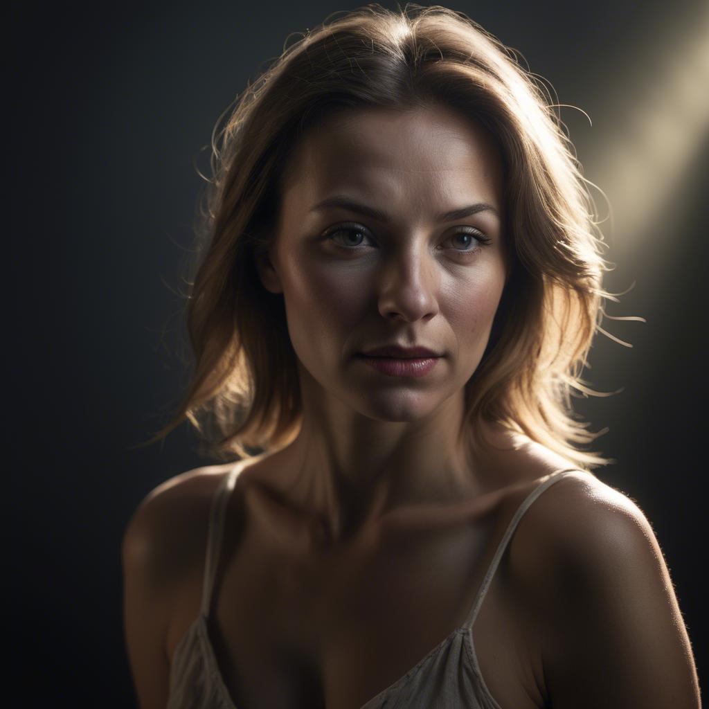 A stunning image of caucasian woman in dramatic light.