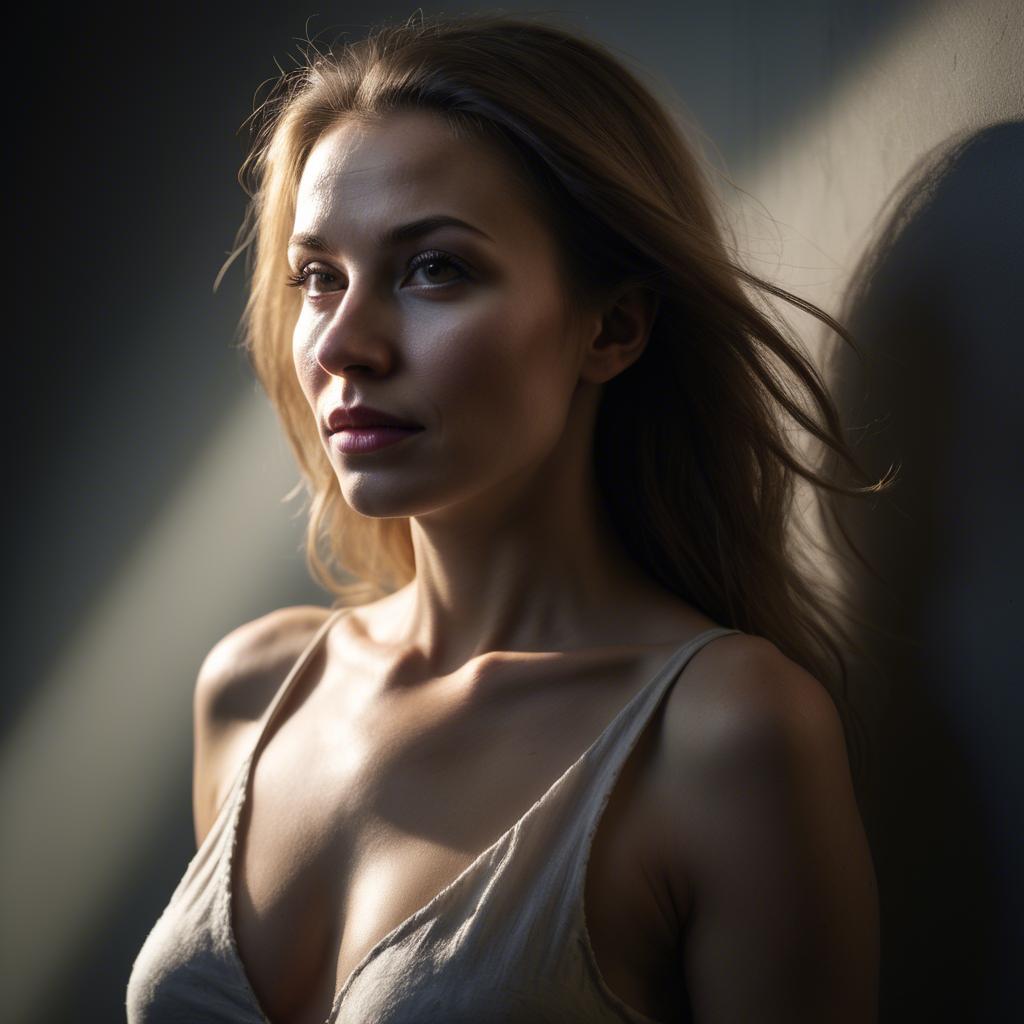 A stunning image of caucasian woman in dramatic light.