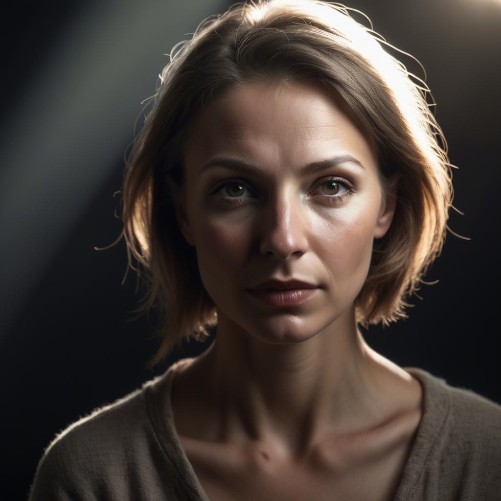 A stunning image of caucasian woman in dramatic light.