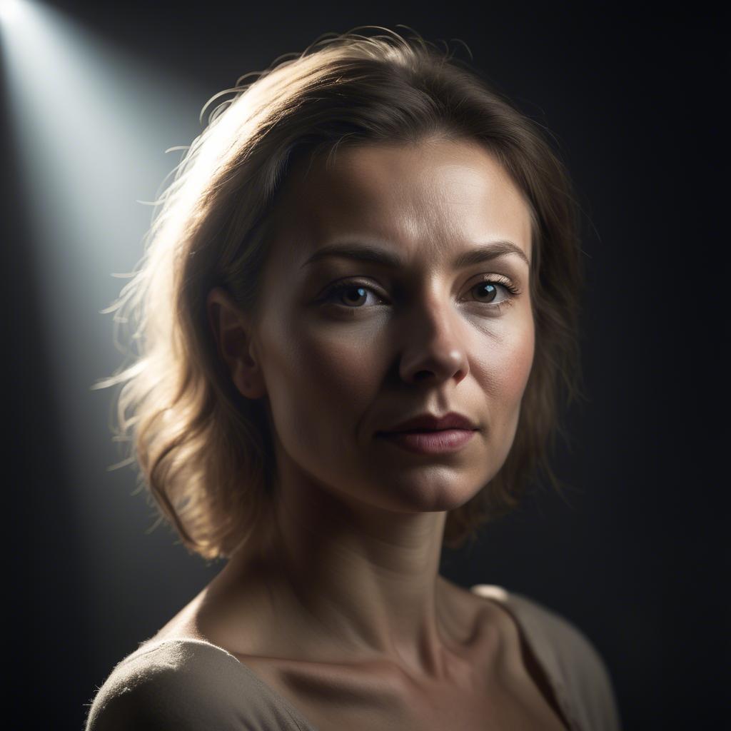 A stunning image of caucasian woman in dramatic light.