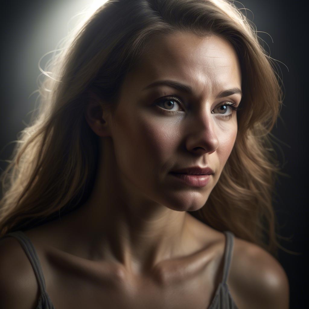 A stunning image of caucasian woman in dramatic light.