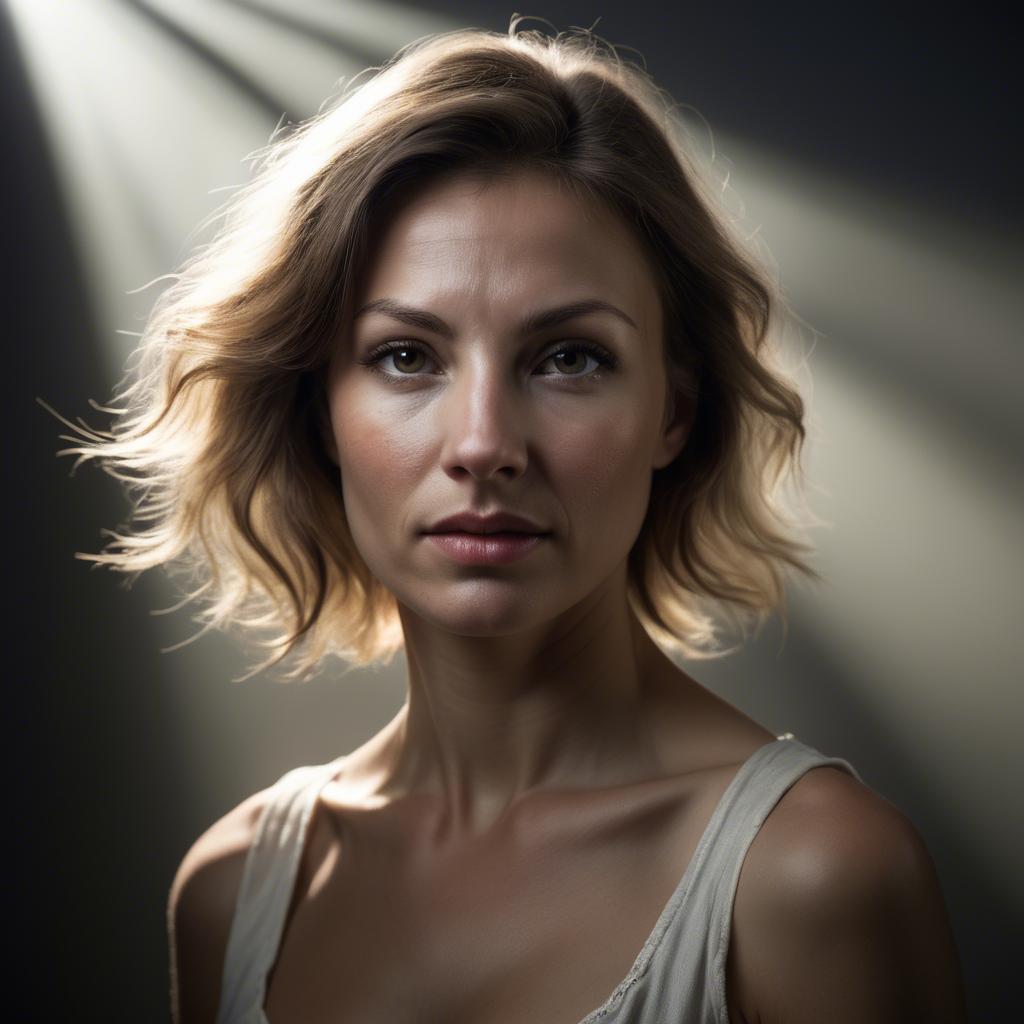 A stunning image of caucasian woman in dramatic light.