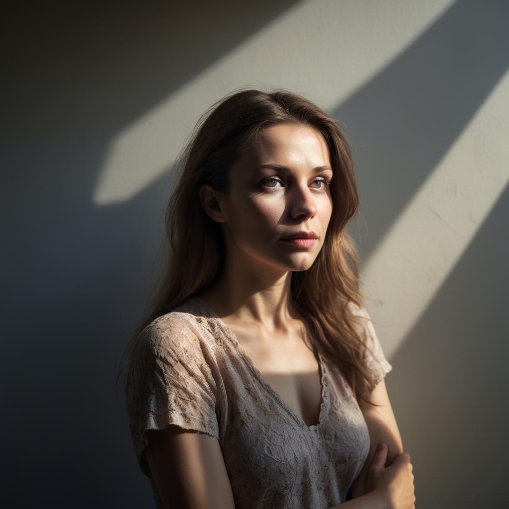 A stunning image of caucasian woman in dramatic light.