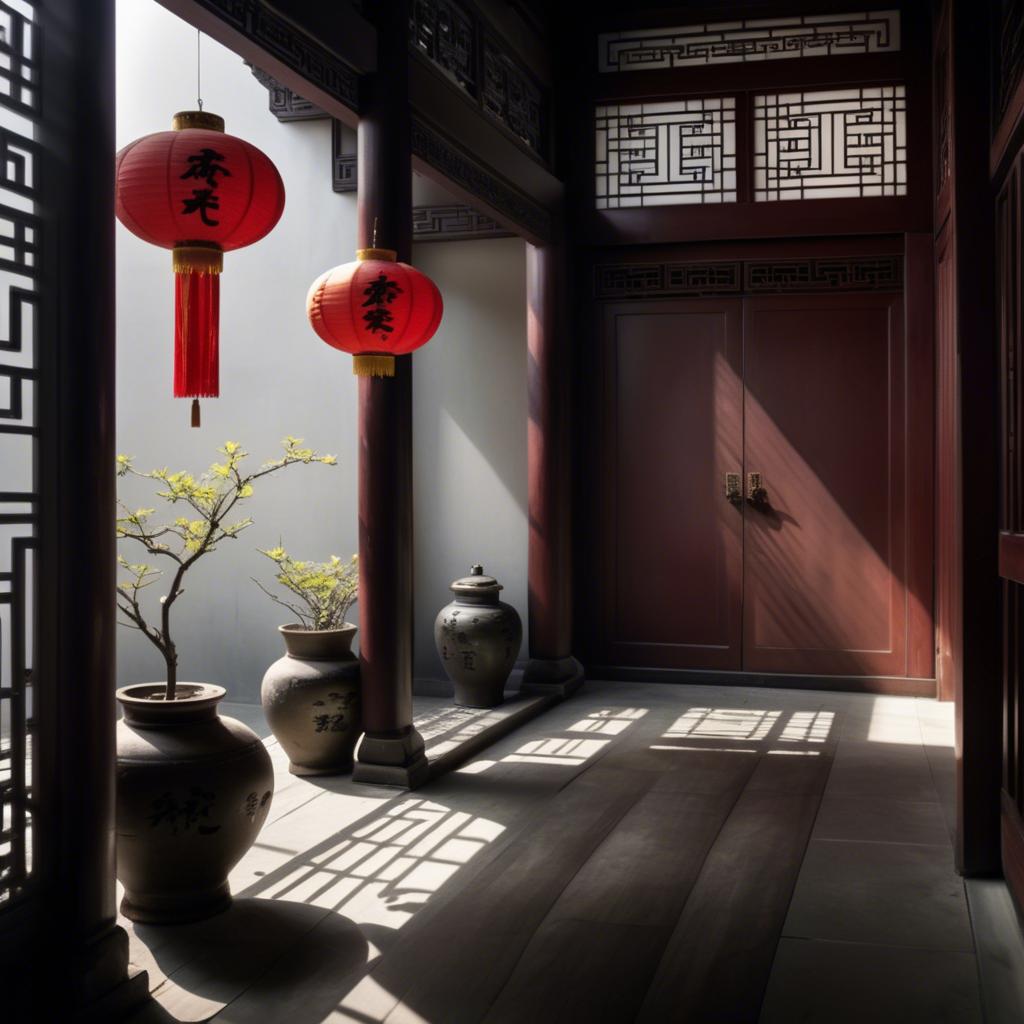 A stunning image of chinese elegance in dramatic shadows.