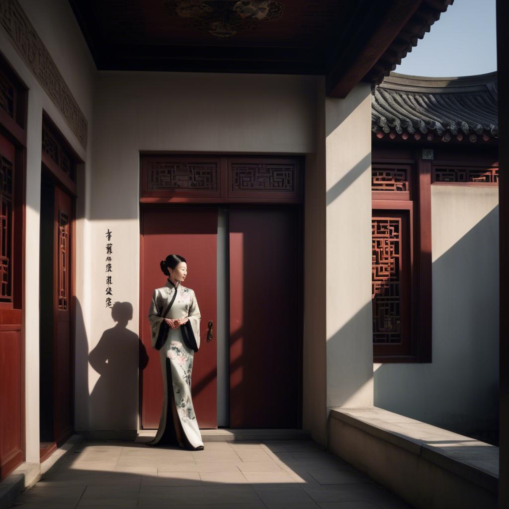 A stunning image of chinese elegance in dramatic shadows.