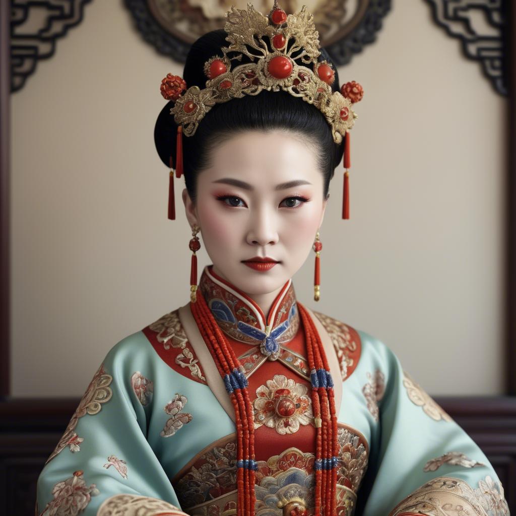 A stunning image of chinese empress in intricate traditional attire.