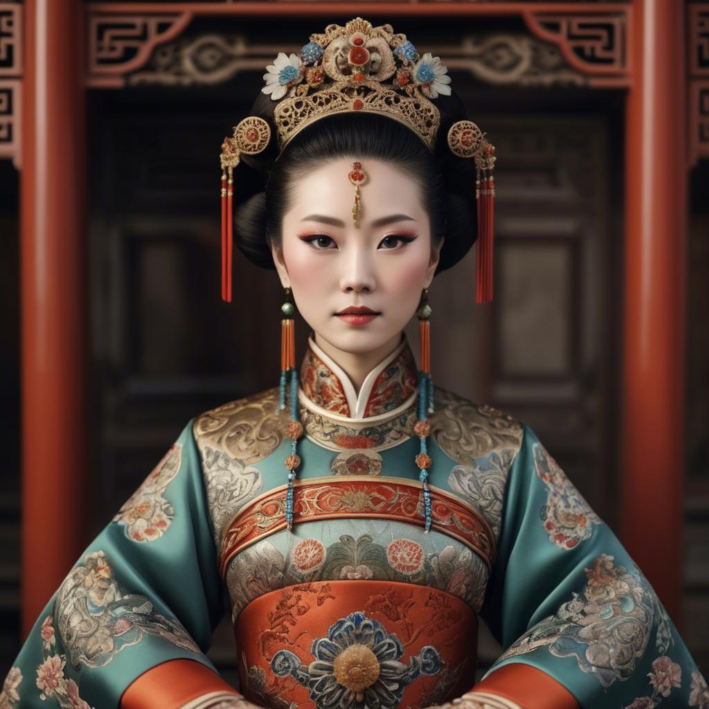 A stunning image of chinese empress in intricate traditional attire.