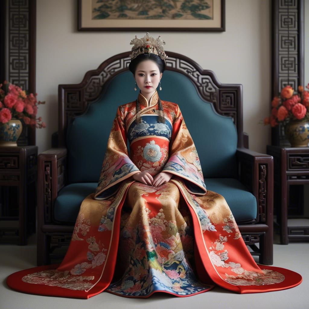 A stunning image of chinese empress in intricate traditional attire.