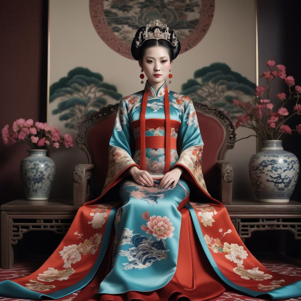 A stunning image of chinese empress in intricate traditional attire.