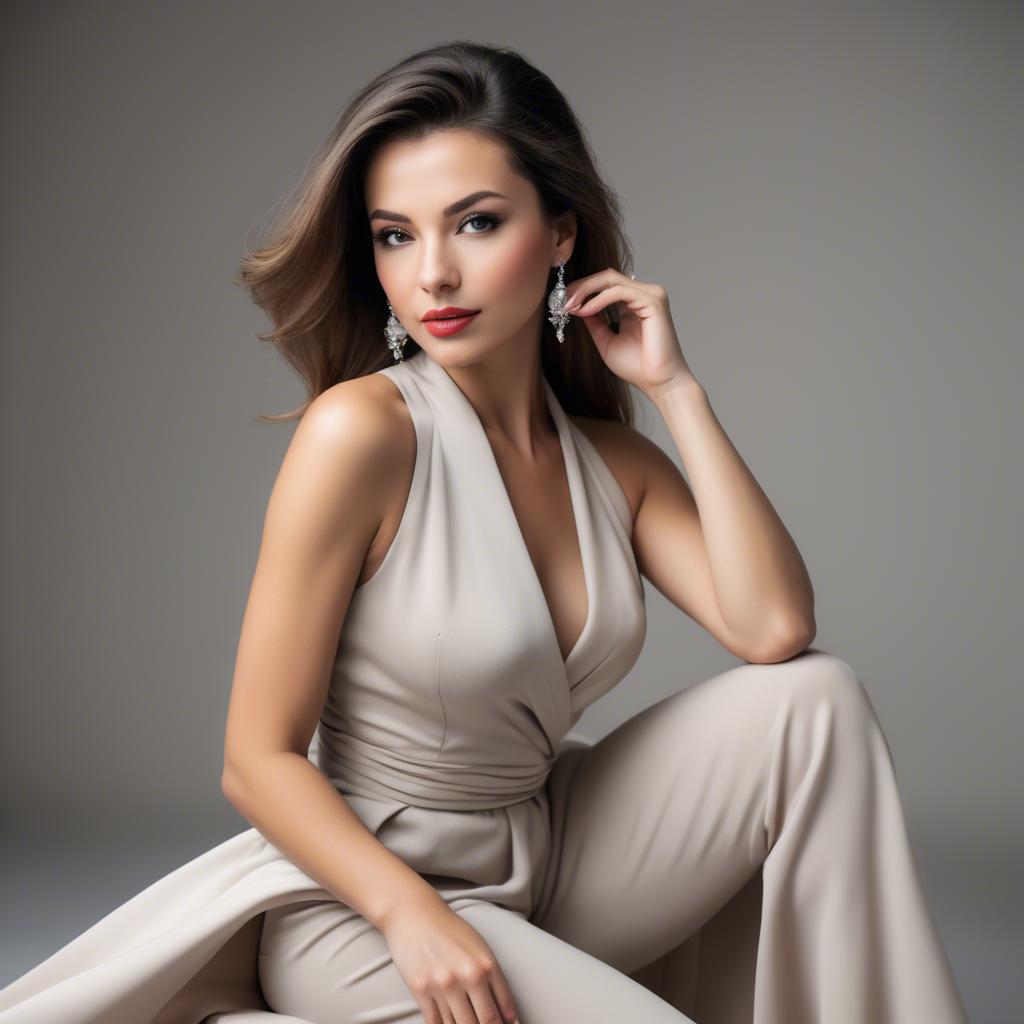 A stunning image of elegant woman, tasteful and sophisticated pose.