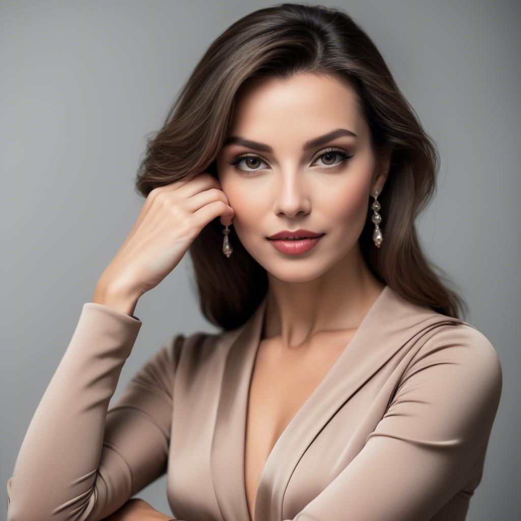 A stunning image of elegant woman, tasteful and sophisticated pose.
