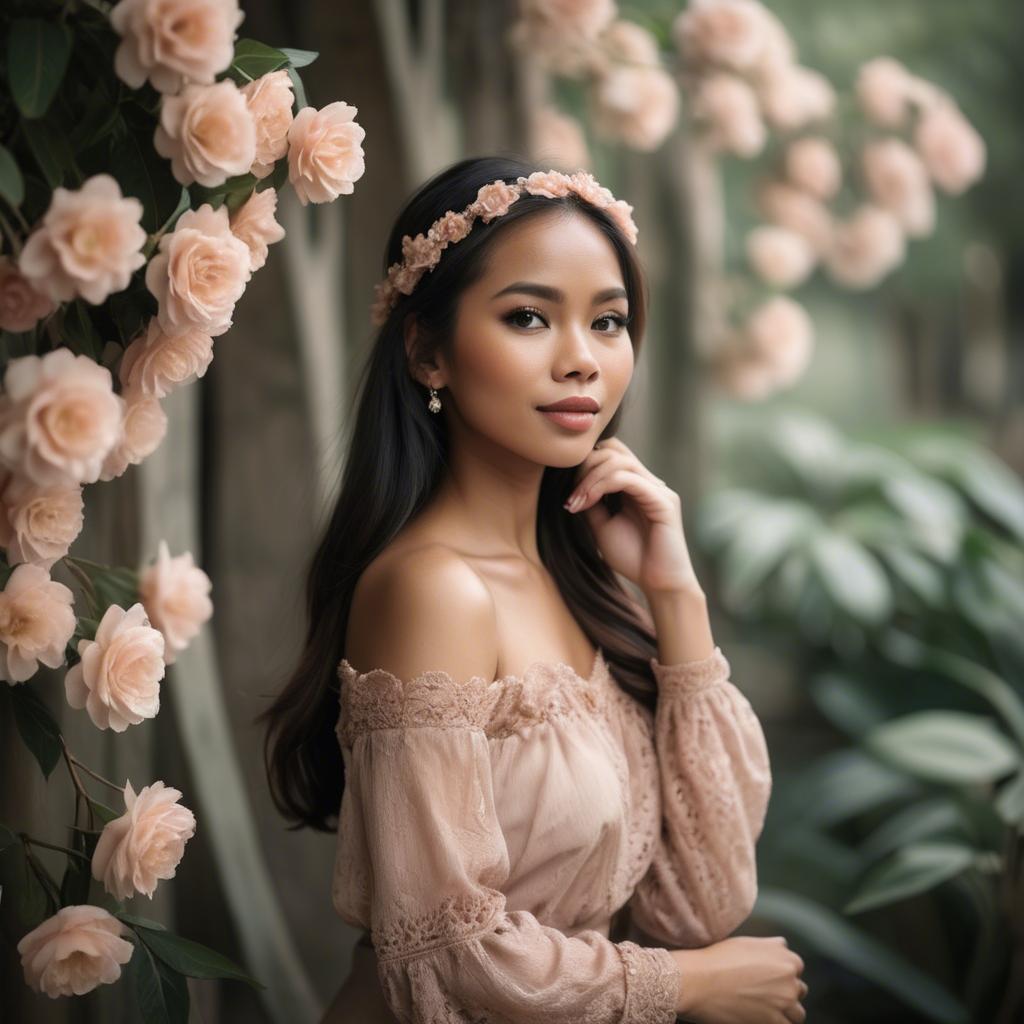 A stunning image of filipina woman in romantic tones.