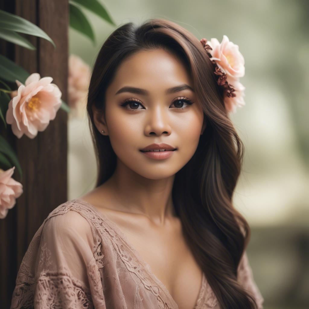 A stunning image of filipina woman in romantic tones.