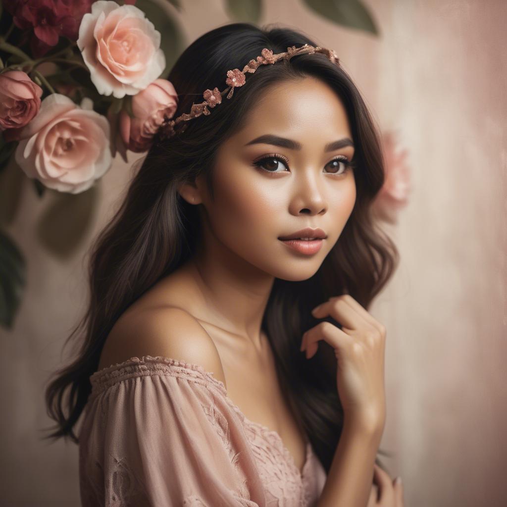 A stunning image of filipina woman in romantic tones.