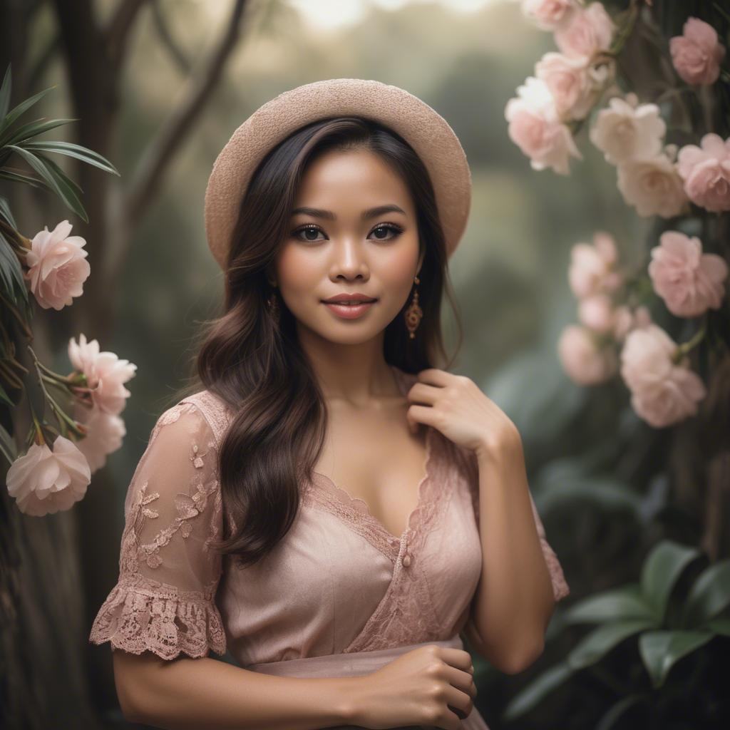 A stunning image of filipina woman in romantic tones.