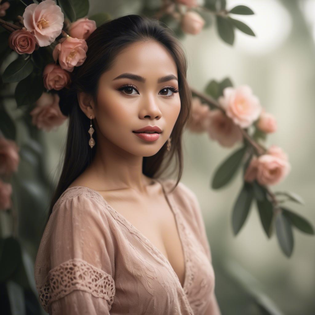 A stunning image of filipina woman in romantic tones.
