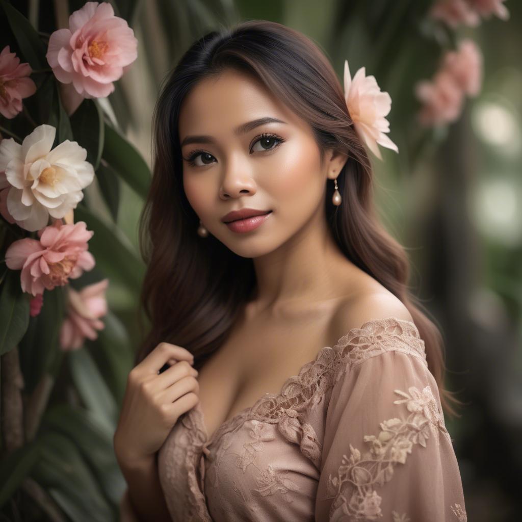 A stunning image of filipina woman in romantic tones.