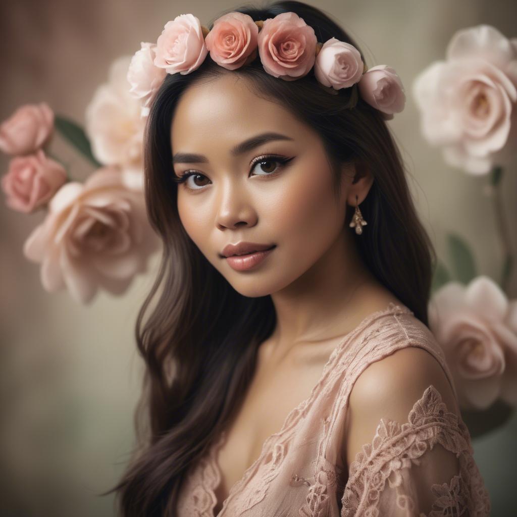 A stunning image of filipina woman in romantic tones.