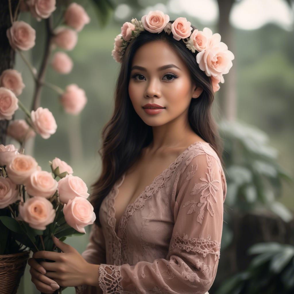 A stunning image of filipina woman in romantic tones.