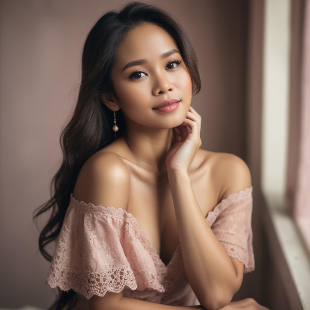 A stunning image of filipina woman in romantic tones.
