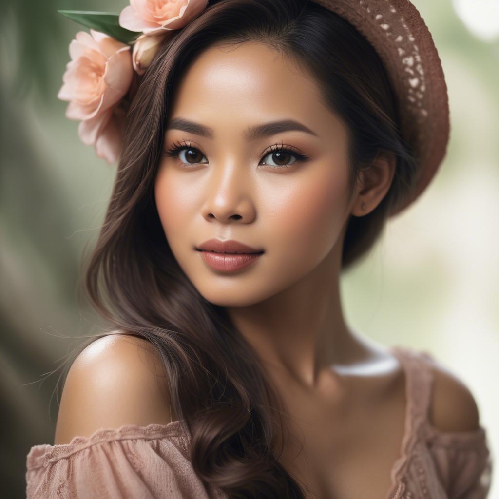 A stunning image of filipina woman in romantic tones.