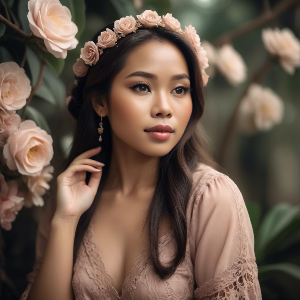 A stunning image of filipina woman in romantic tones.