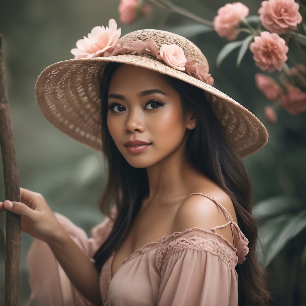 A stunning image of filipina woman in romantic tones.