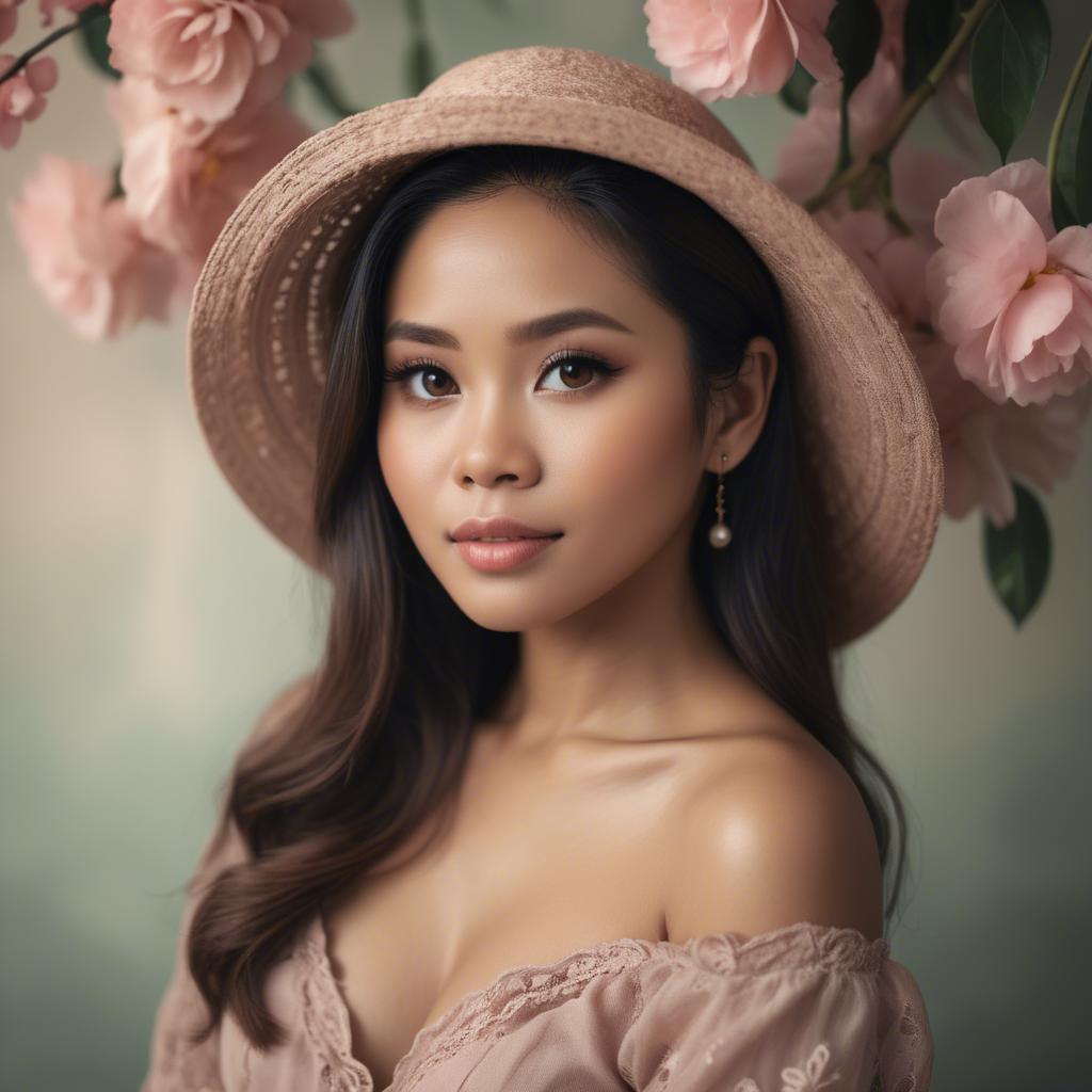 A stunning image of filipina woman in romantic tones.