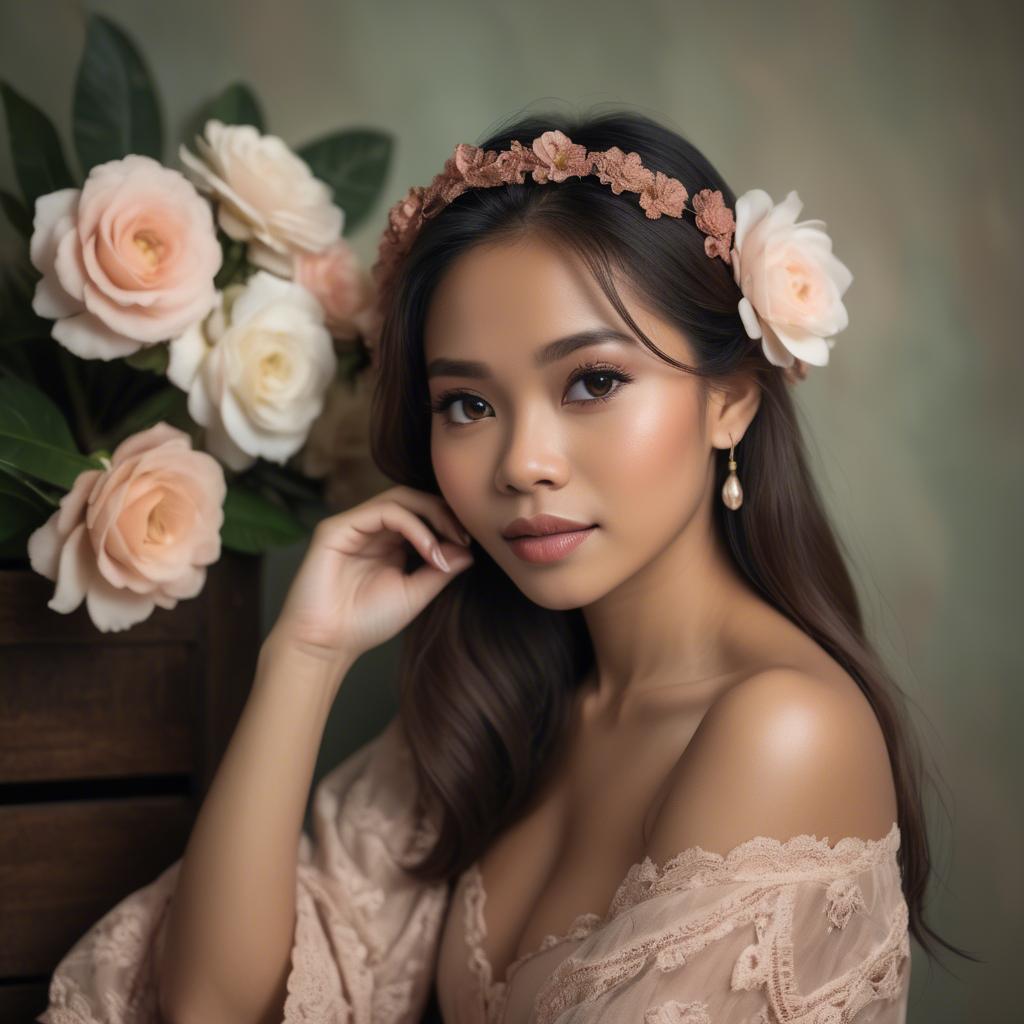A stunning image of filipina woman in romantic tones.