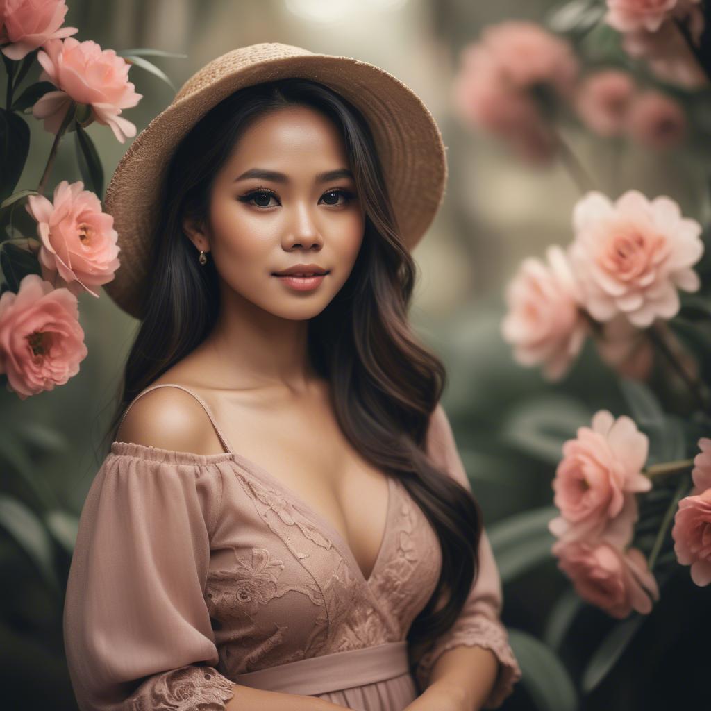 A stunning image of filipina woman in romantic tones.