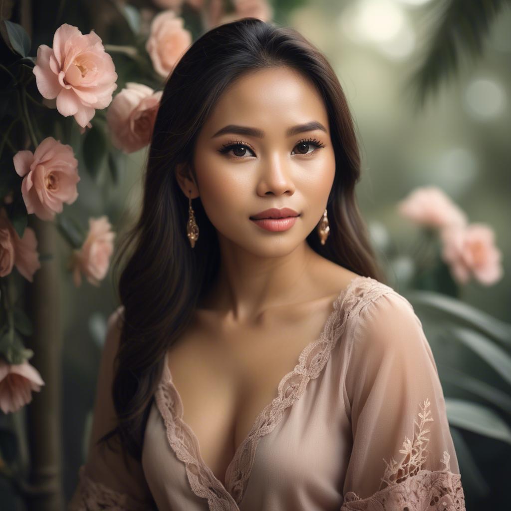 A stunning image of filipina woman in romantic tones.