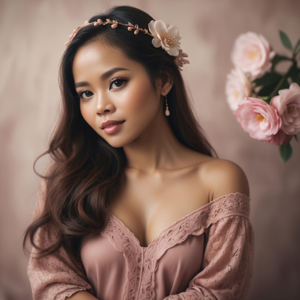 A stunning image of filipina woman in romantic tones.
