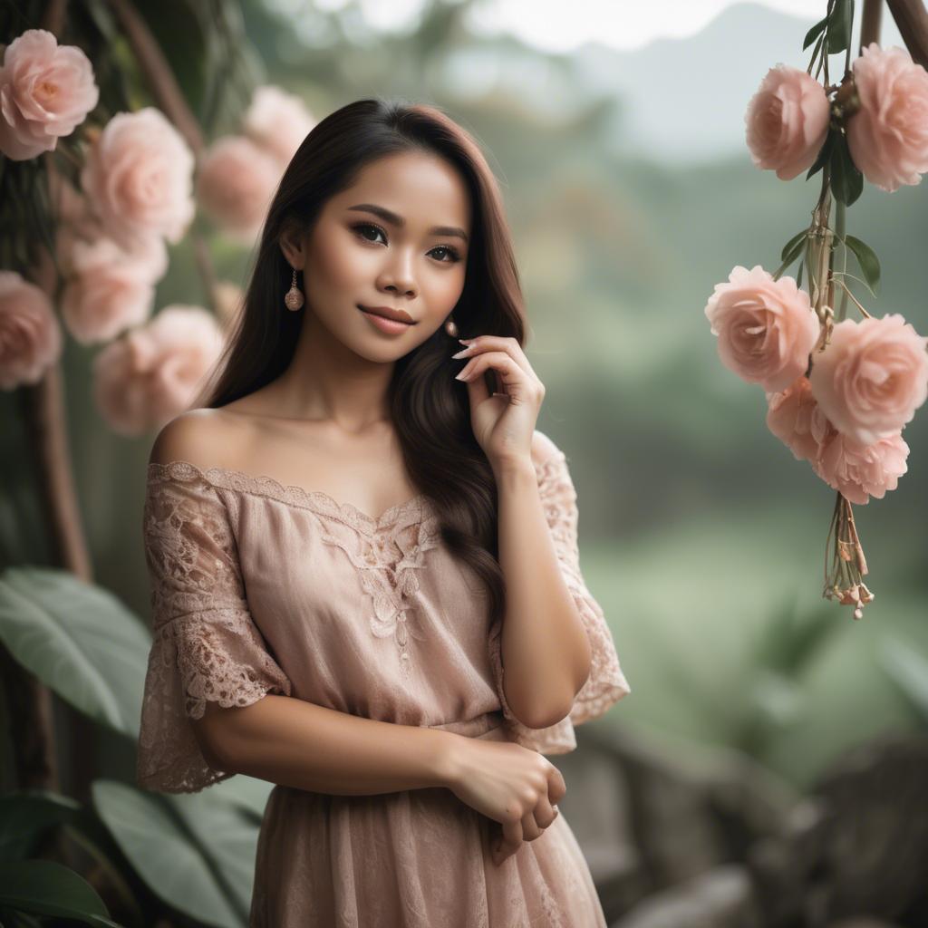 A stunning image of filipina woman in romantic tones.