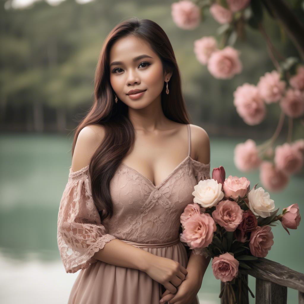 A stunning image of filipina woman in romantic tones.