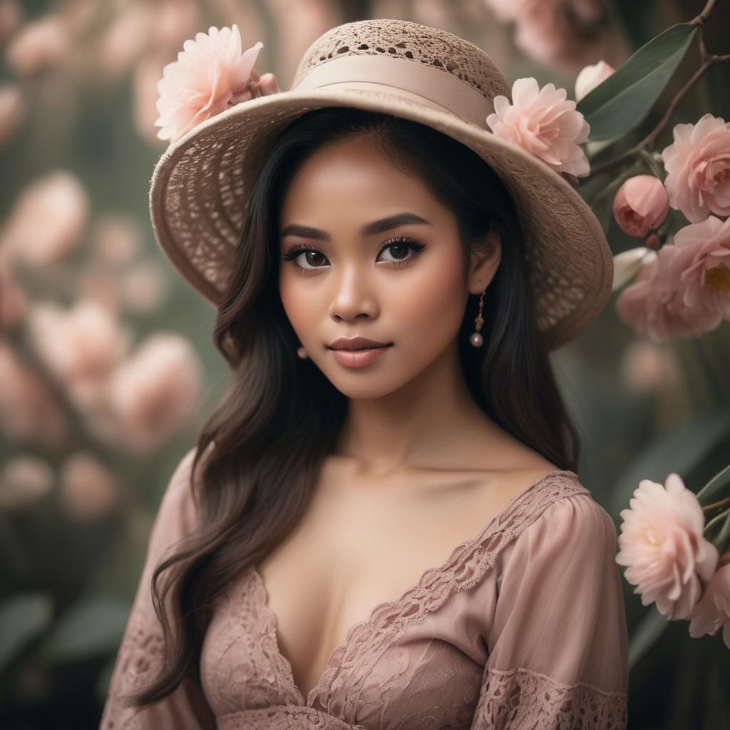 A stunning image of filipina woman in romantic tones.