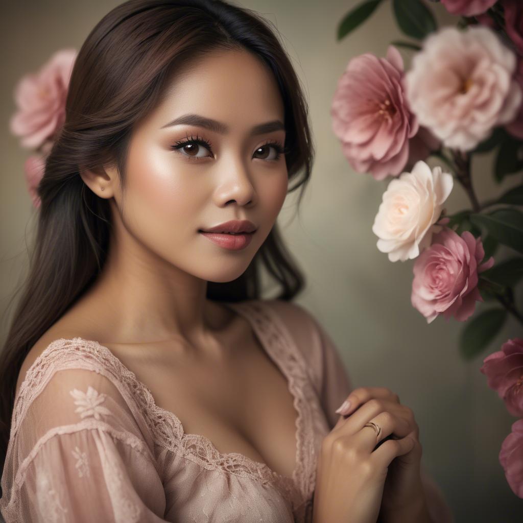 A stunning image of filipina woman in romantic tones.